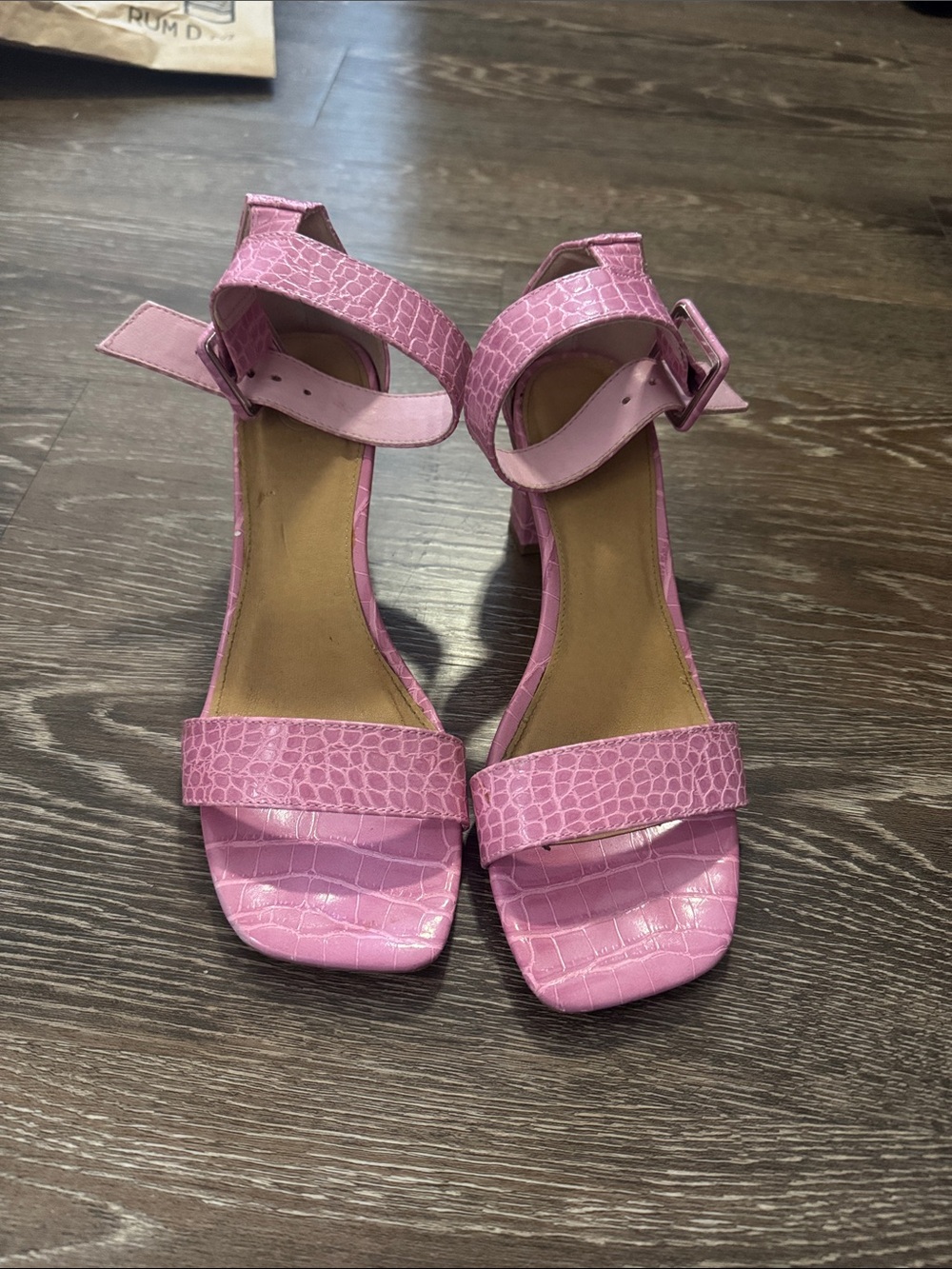 2” pink gator skin heels